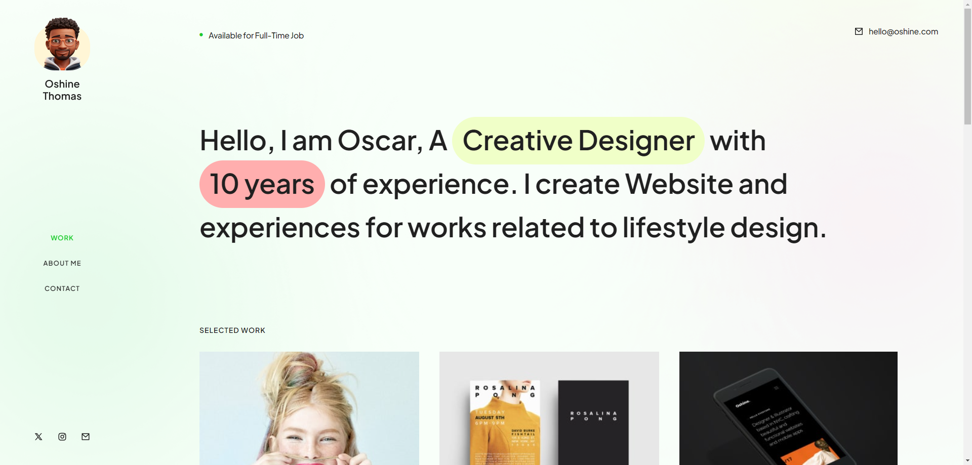 Oshine - Creative Portfolio Theme